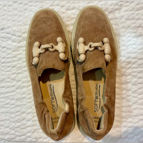 SOFTWAVES Suede Loafers Sz 40 (9-9.5) Women’s GUC Crazy Comfort & Gorgeous! 🤎🌟 - Picture 5 of 9